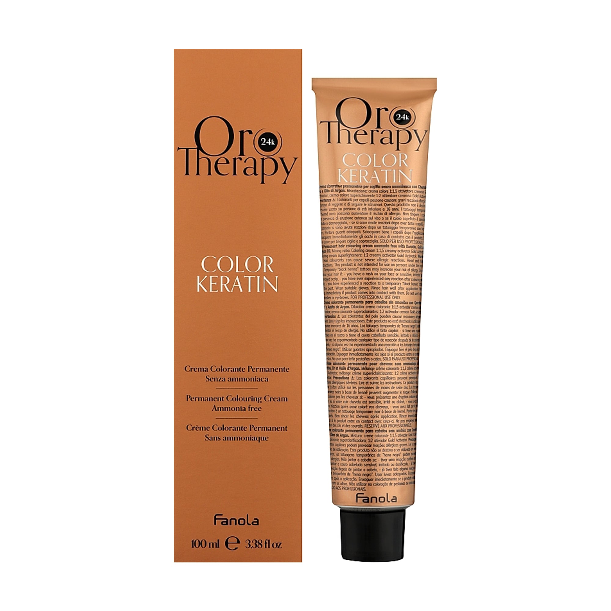 Безаміачна крем-фарба для волосся Fanola Oro Therapy Color Keratin Oro Puro 10.13 Extra Blonde Platinum Beige Extra, 100 мл